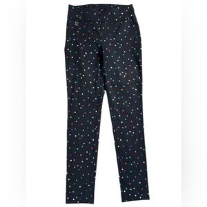 Joseph Ribkoff All Over Rainbow Polka Dot Straight Leg Gray Pants Women’s Size 6